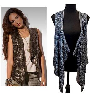 Joie Sequin drape Vest